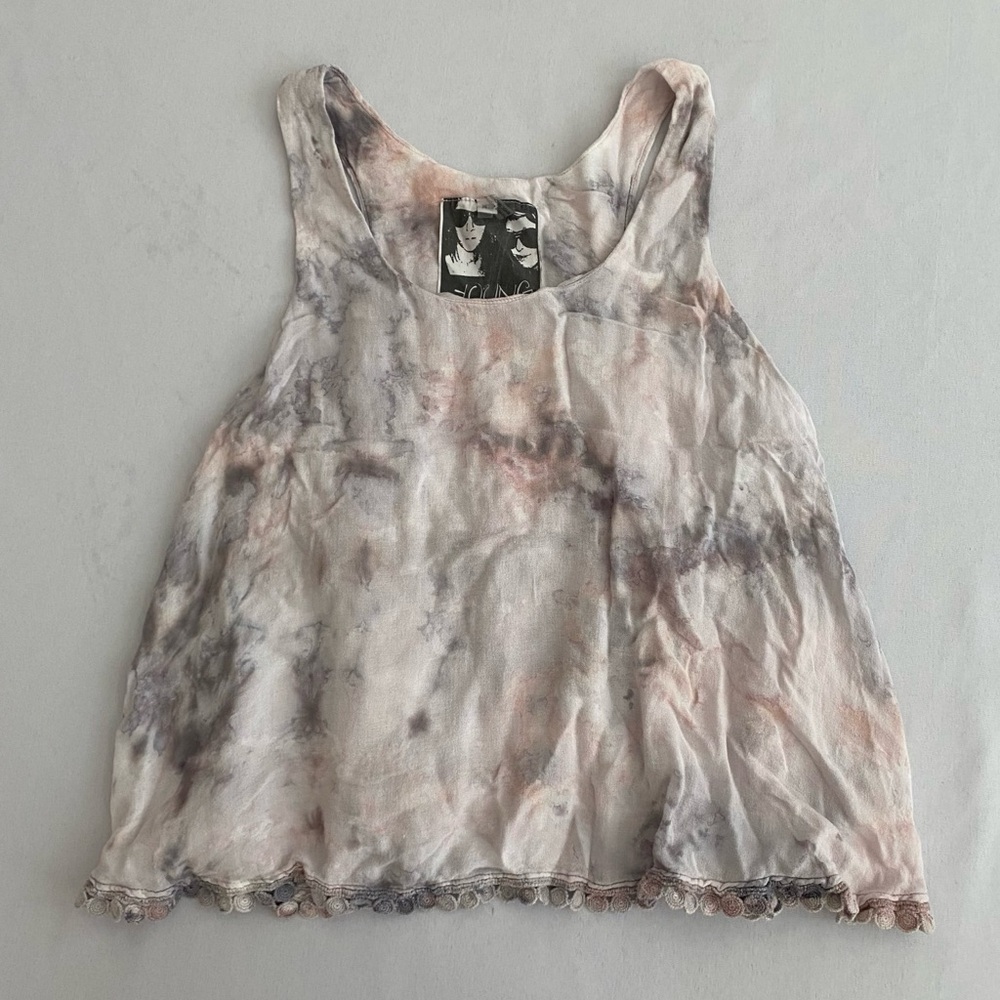 Young Fabulous & Broke YFB Women’s Pierce Top XS Tie Dye Scallop Boho Festival